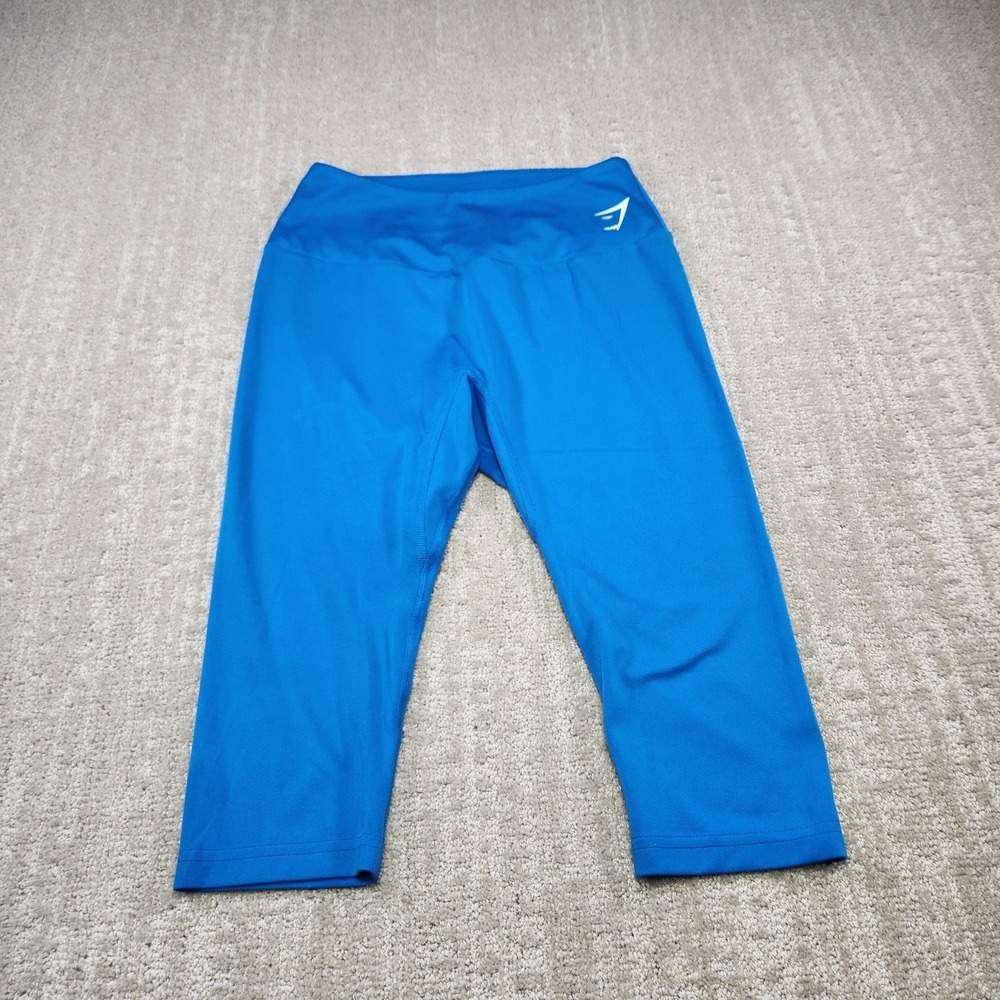 Gymshark Pants Women Training Cropped Leggings Blue Crossfit Athleisure